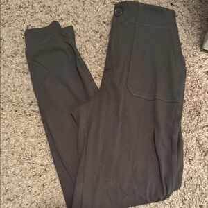 Black Straight Leg Pants with Elastic Waistband